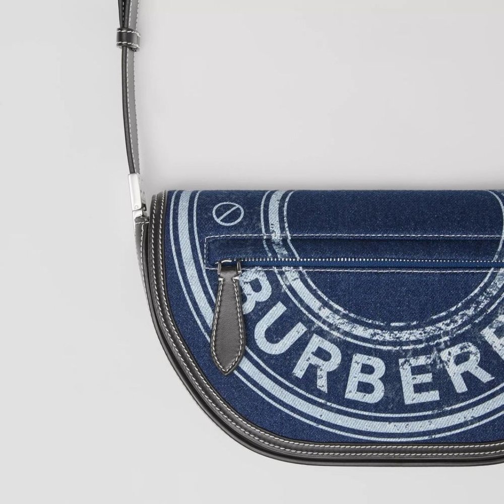 Burberry Blue Denim Leather Olympia Bag - Picture 3 of 6